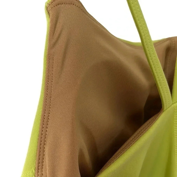 Y2K KARMA ATHLETICS bright neon yellow halter cami tank top,cut out ,straps - Picture 10 of 15